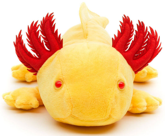Axolotl-Plüschtier (gelb mit roten Augen)