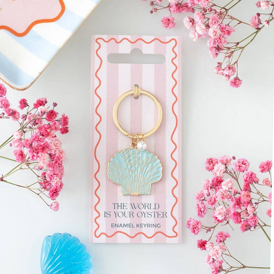 Porte-clés Coquillage et Perle « The World is your Oyster »