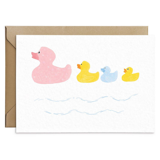 Carte de Vœux Famille de Canards
