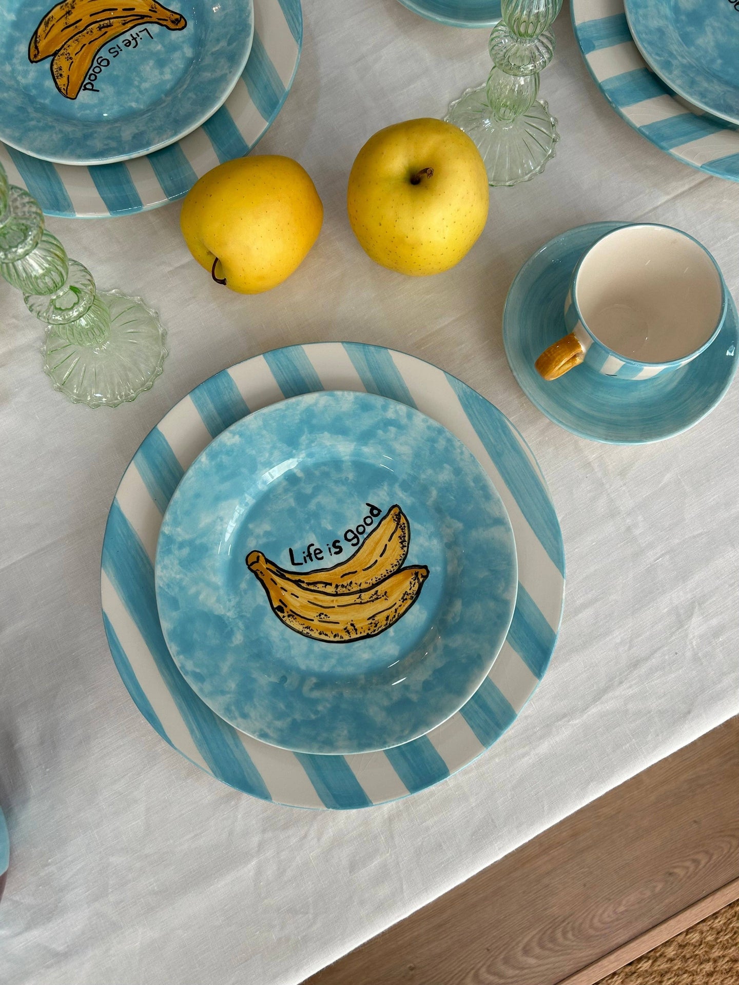 Assiette Banane « La vie est belle »