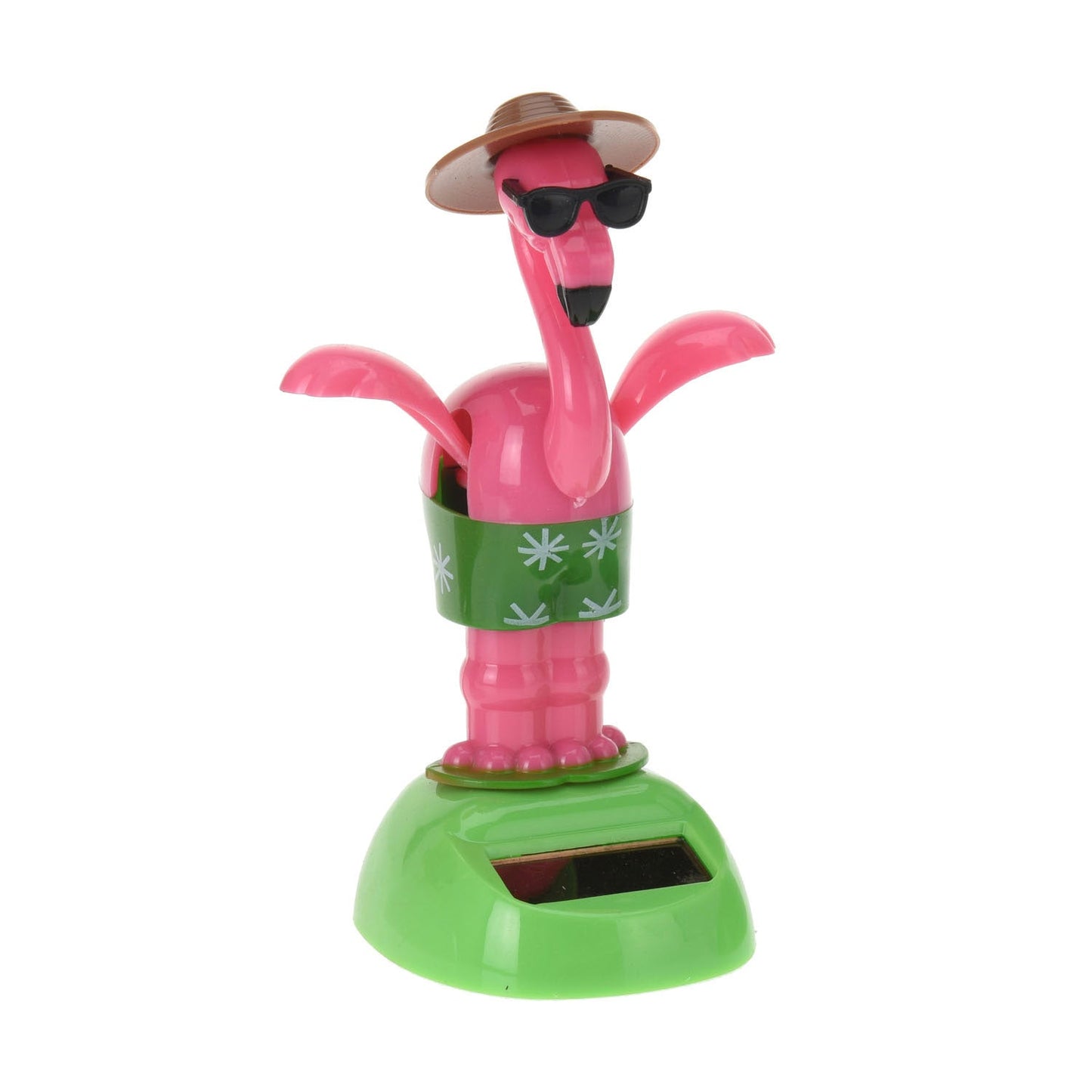 figurine solaire flamant rose