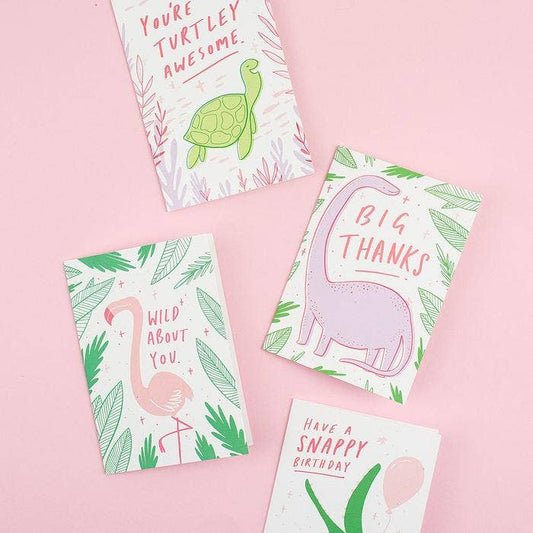 carte de voeux dinosaure big thanks old english company