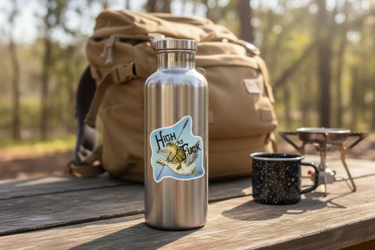 Наклейка Лягушка с гусем "Под кайфом"