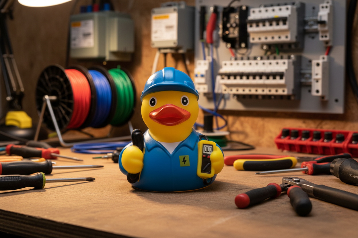 Canard Electricien - Bleu