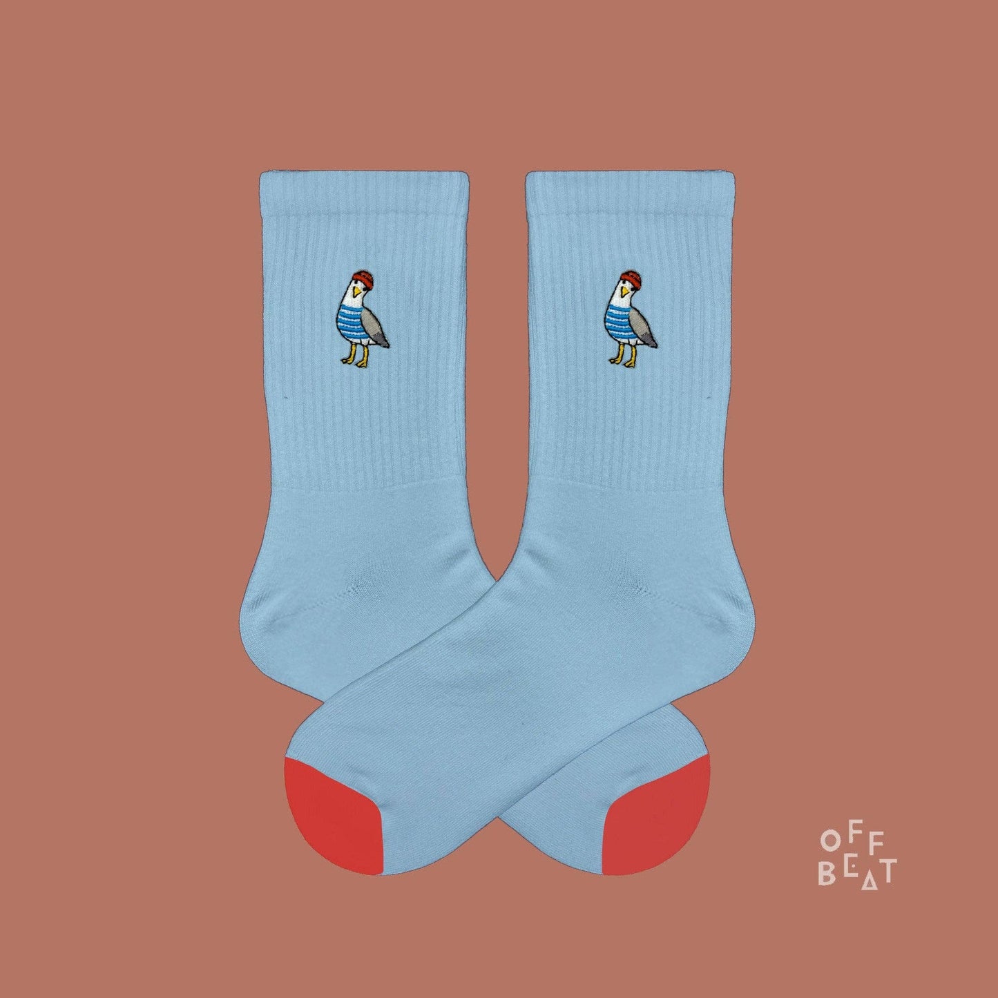 Chaussettes brodées Mouette