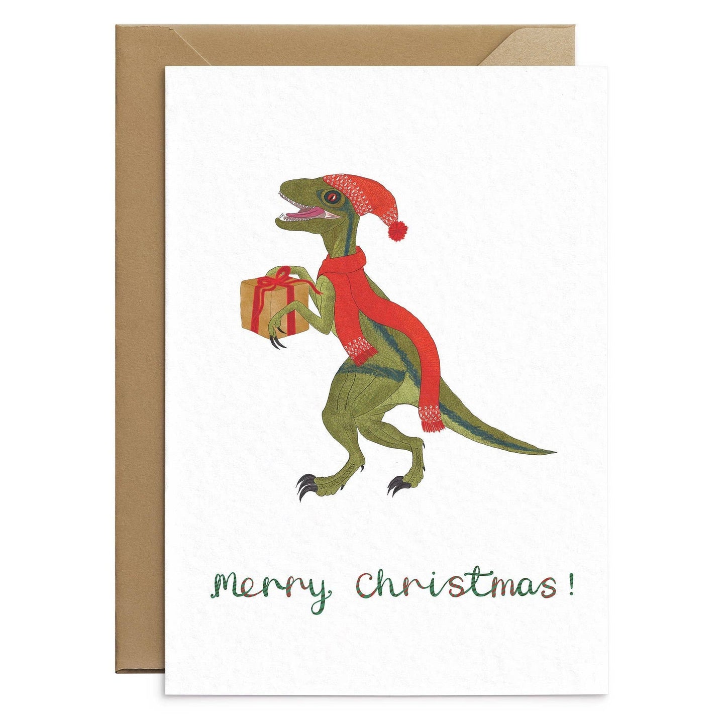 Carte de Noël Velociraptor