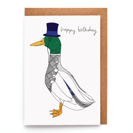Mr Mallard Duck "Happy Birthday" bursdagskort