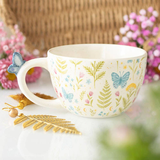 Mug à motif floral Luna Bloom avec papillon