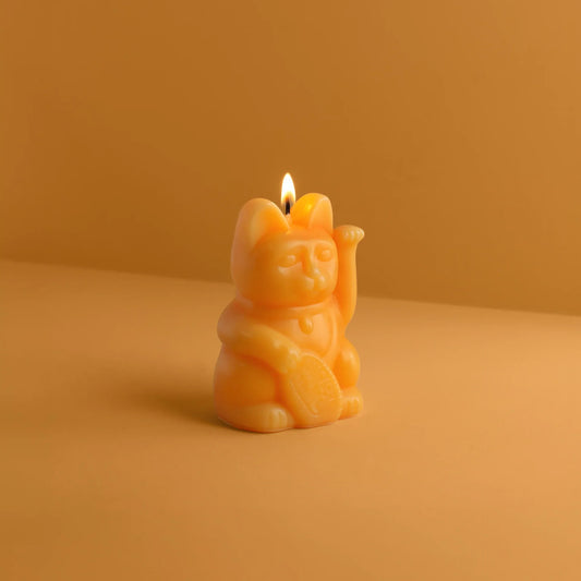 Bougie Chat Chanceux Pêche