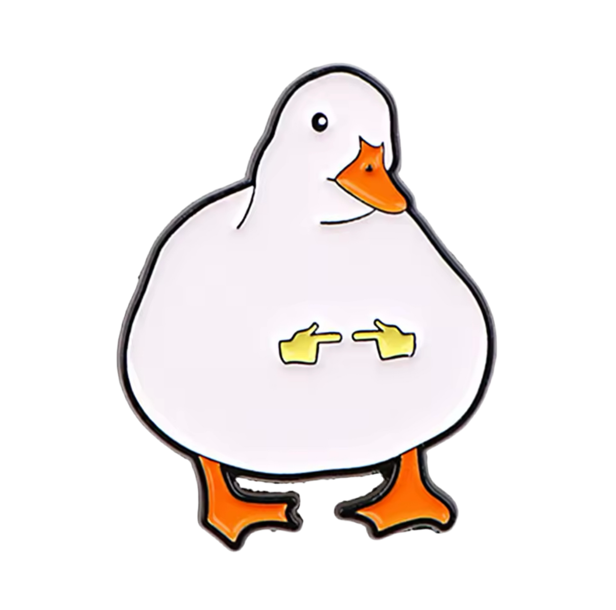 Schüchterne weiße Ente Button – la CoinCaillerie, image size:1206x1195