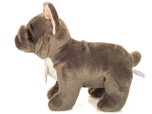 Graues Plüschtier einer französischen Bulldogge