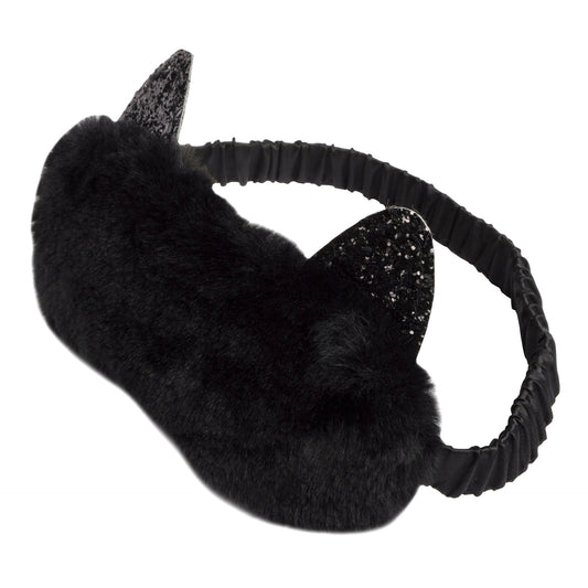 Masque de sommeil peluche – chat noir
