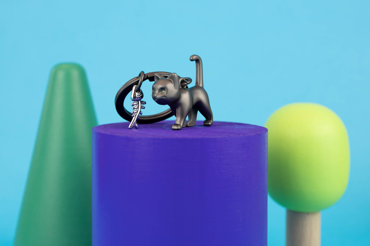 Μπρελόκ Μαύρα γάτα Φωσφορίζοντα μάτια