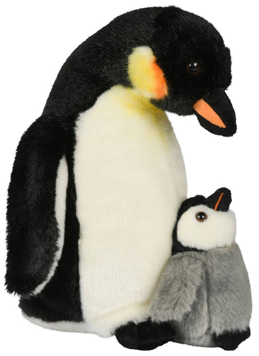 Plüschtier eines Kaiserpinguins mit Baby