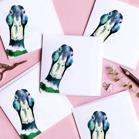 carte de voeux aquarelle canard colvert kate moby