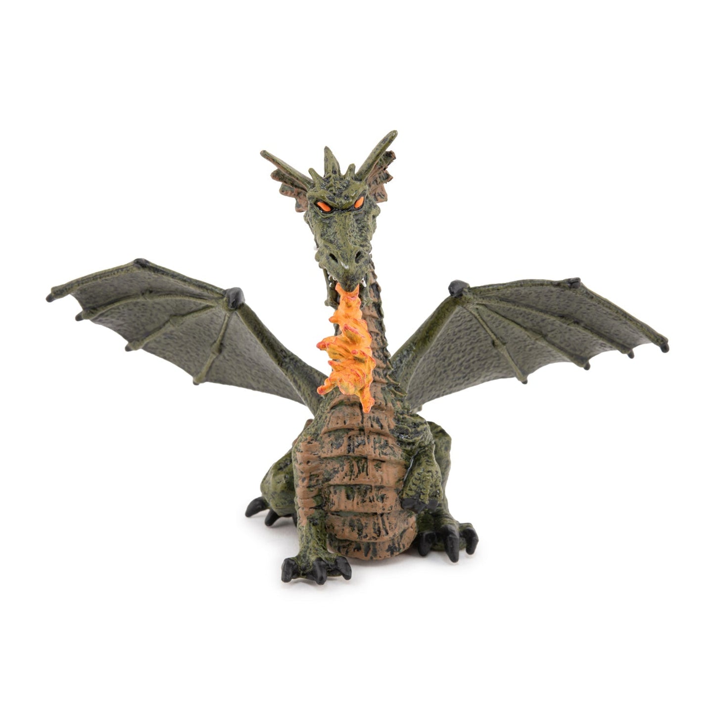 Figurine Dragon ailé vert avec flamme Papo - personnage féerique