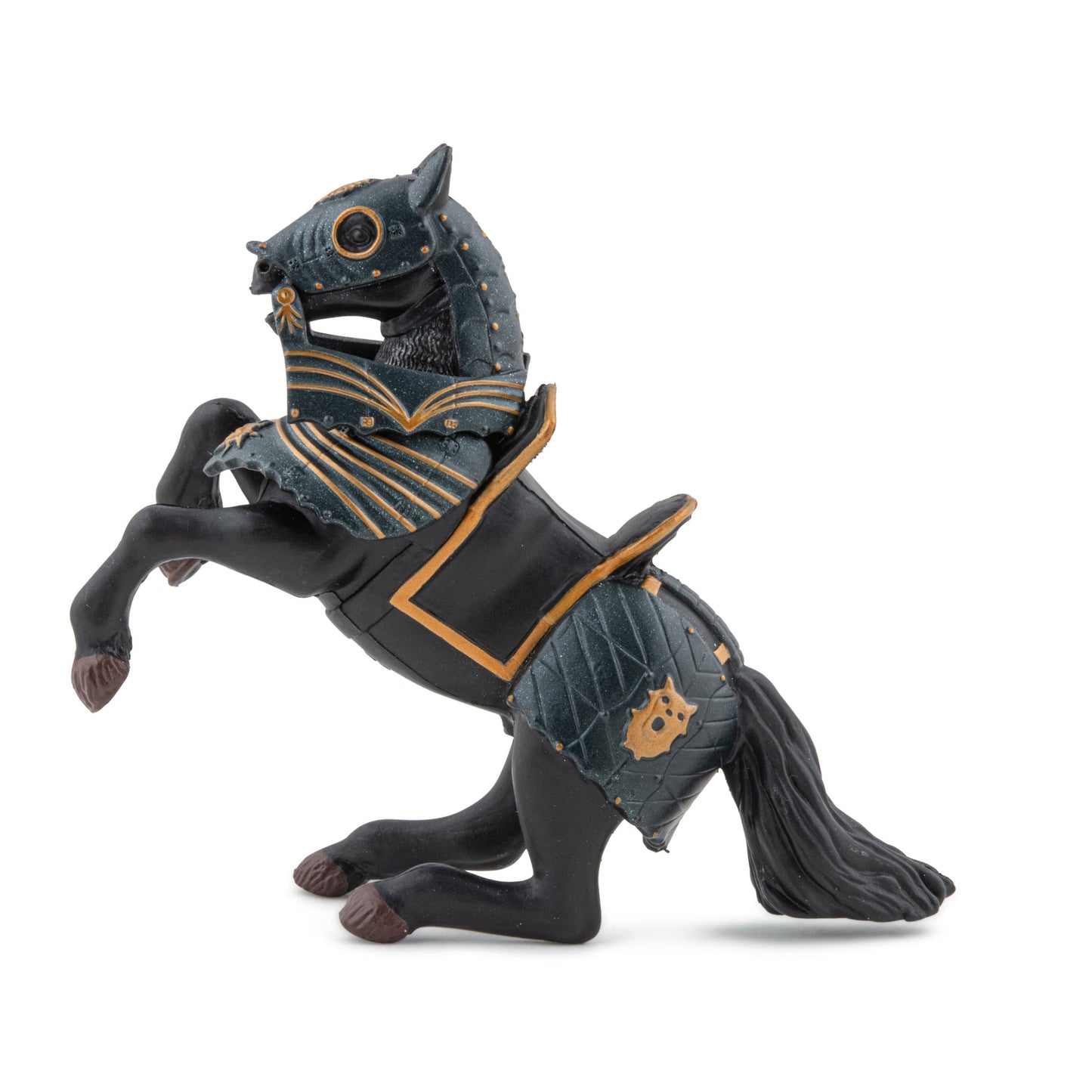 Figurine Cheval en armure noire Papo - personnage médiéval