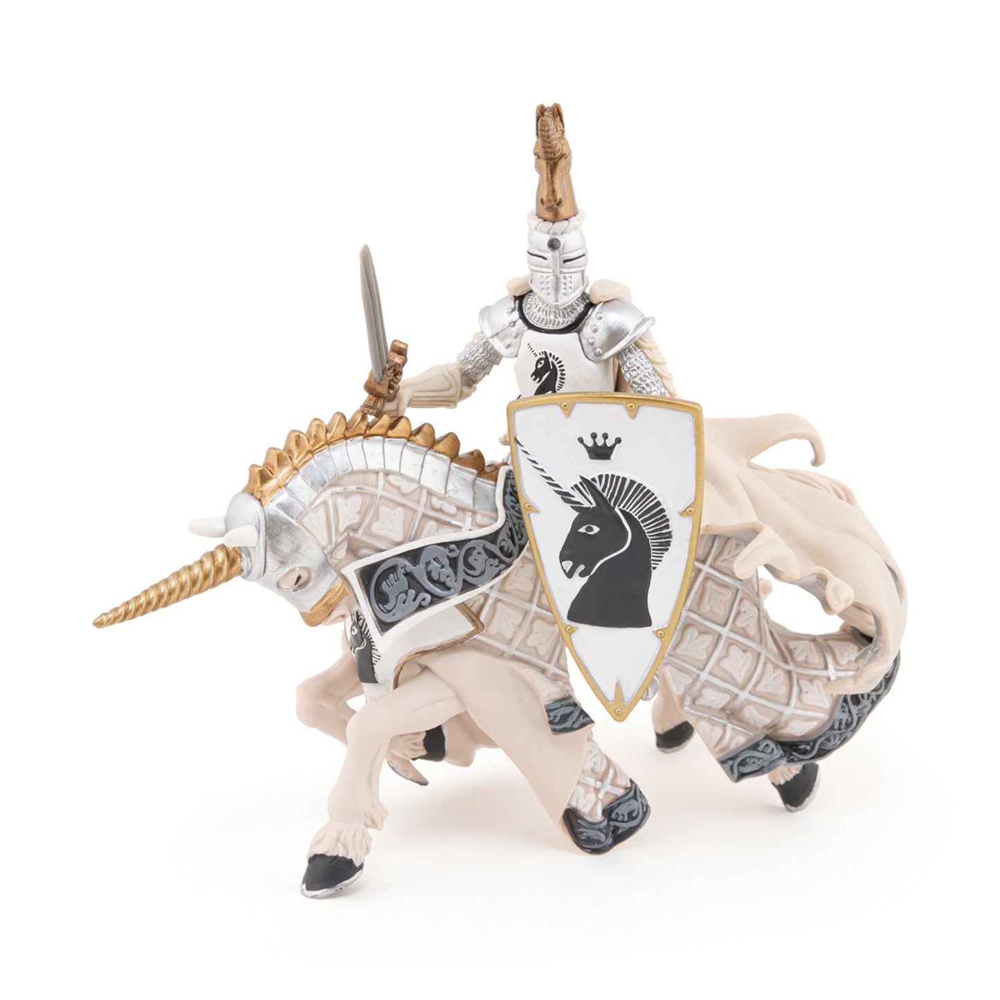 Figurine Maître des armes cimier licorne Papo - personnage médiéval