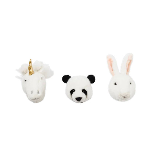 Mini Plush Animal Head Wall Decor: Box Set
