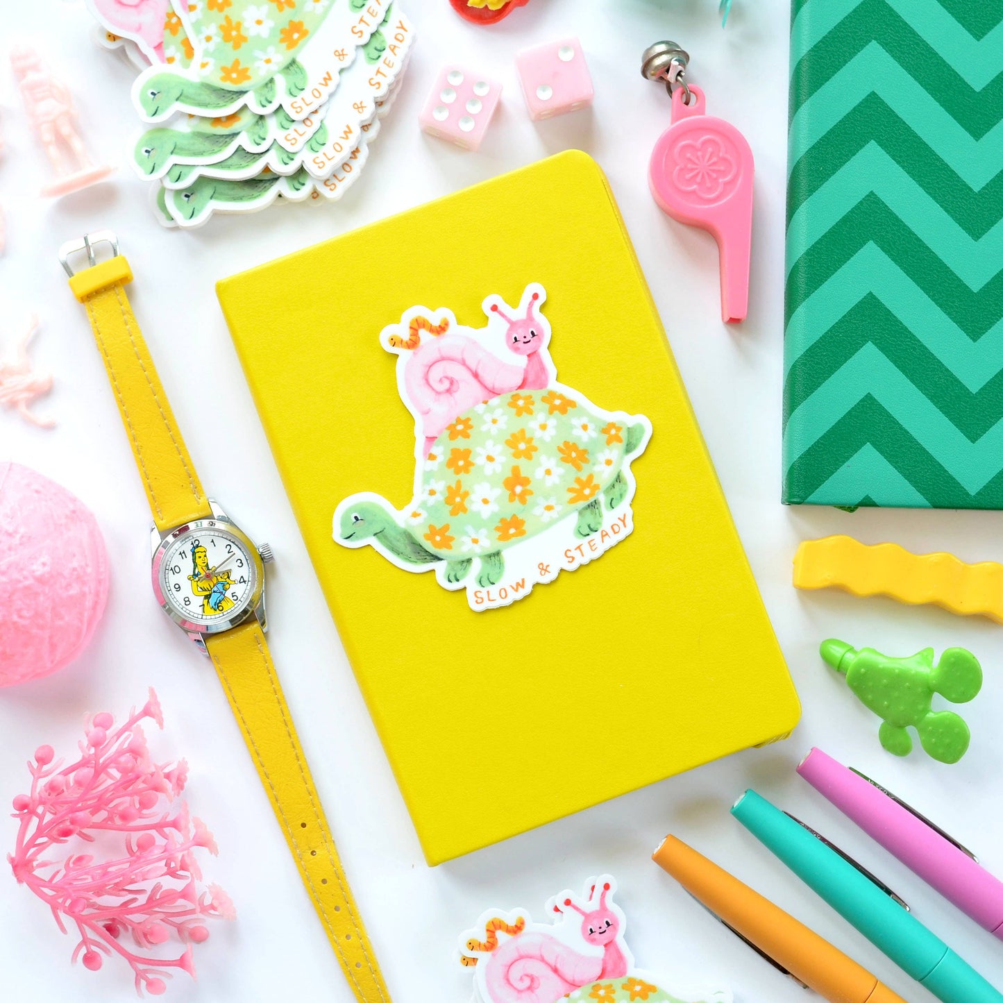 sticker slow and steady imaginary animal