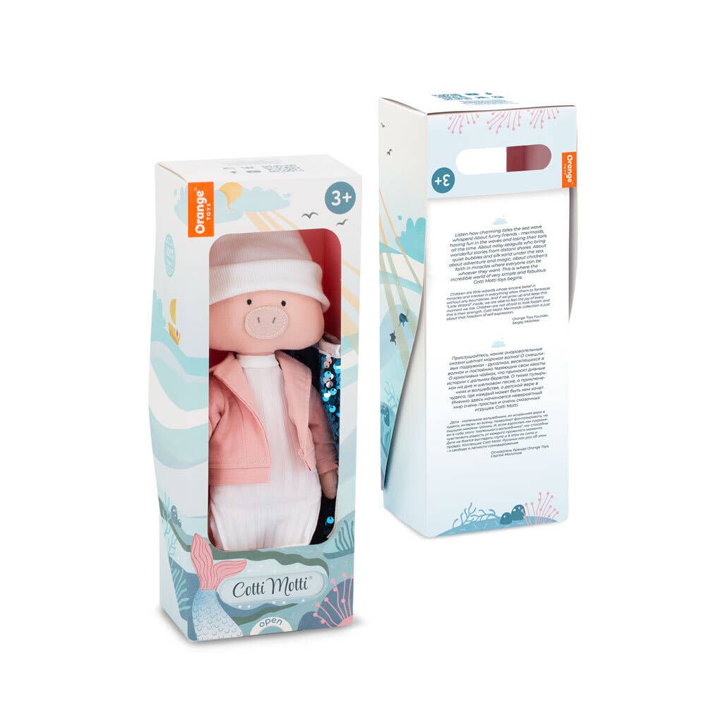 ENSEMBLE CADEAU : Peluche Nicky Cochon veste + Queue de Sirène