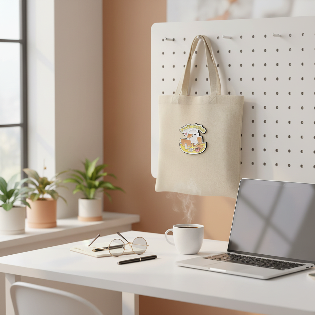 Λευκή καρφίτσα πάπιας "ProDucktive"