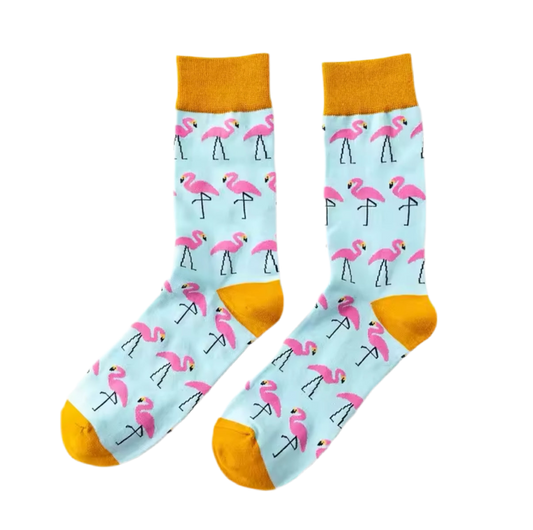 chaussettes flamant rose femme 1