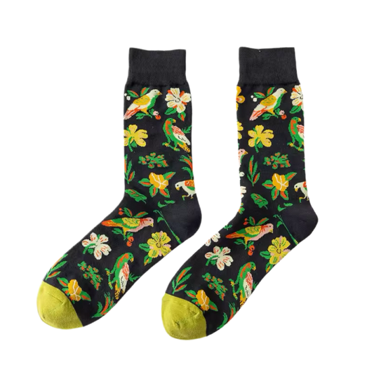 chaussettes oiseaux fleurs exotiques mrcol SOX BIRD 004 55747148