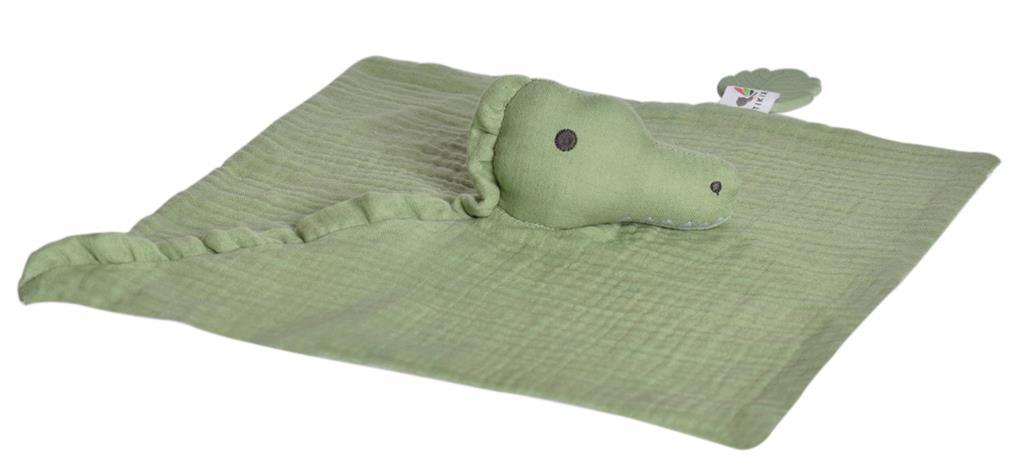 doudou crocodile avec support de dentition tikiri