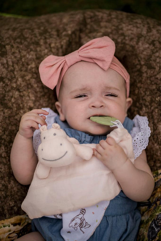 doudou hippopotame avec support de dentition tikiri