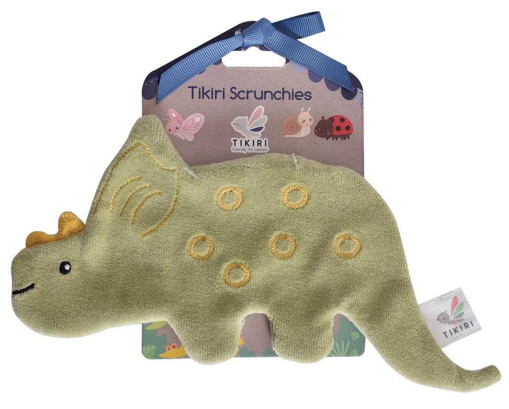 jouet a froisser doudou dinausore triceratops tikiri