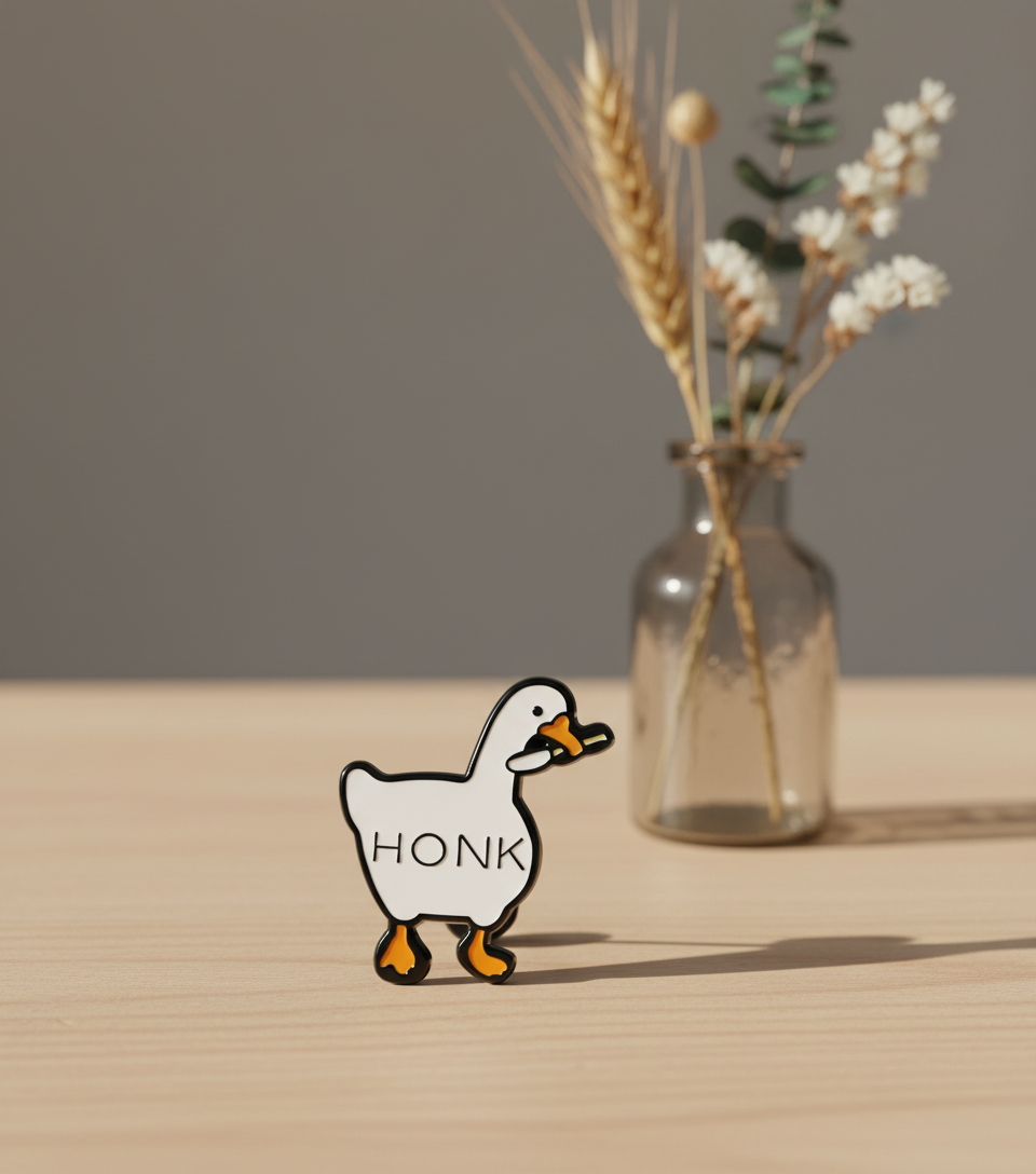 Goose with Knife Pin "Honk"
