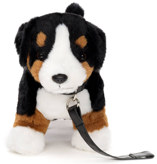 Peluche Bouvier bernois, avec laisse