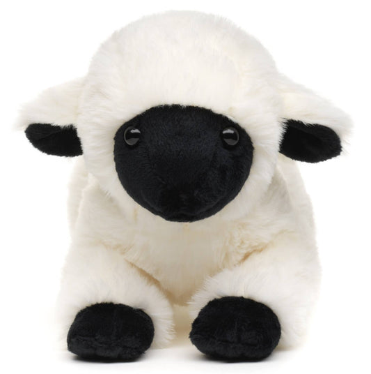 Peluche Agneau, couché (noir et blanc)