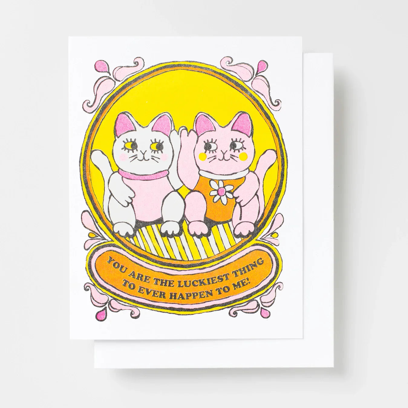 carte de voeux chat chanceux you are the luckiest thing to ever happen to me yellow owl workshop 32700748