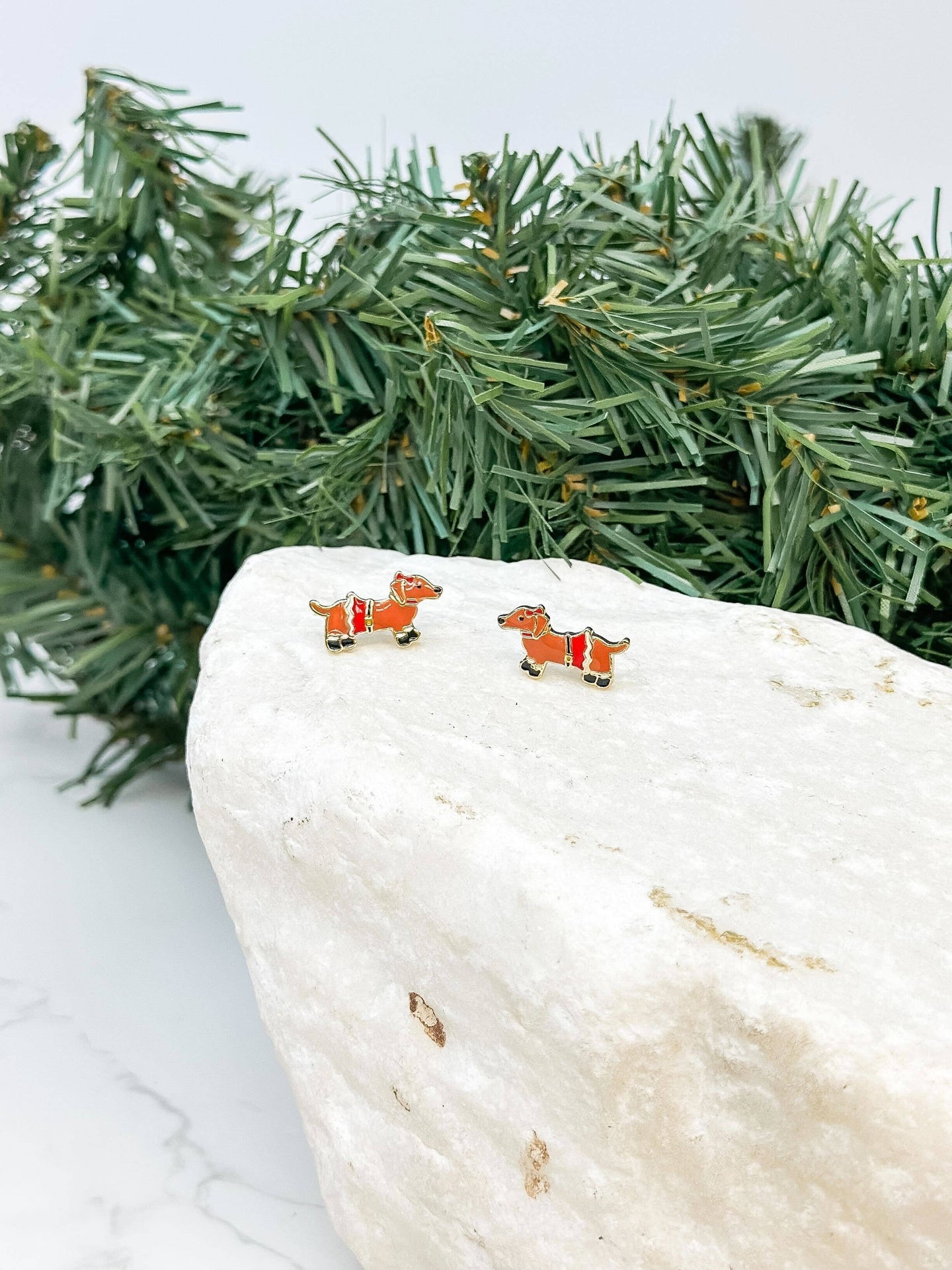 Christmas Dachshund Earrings