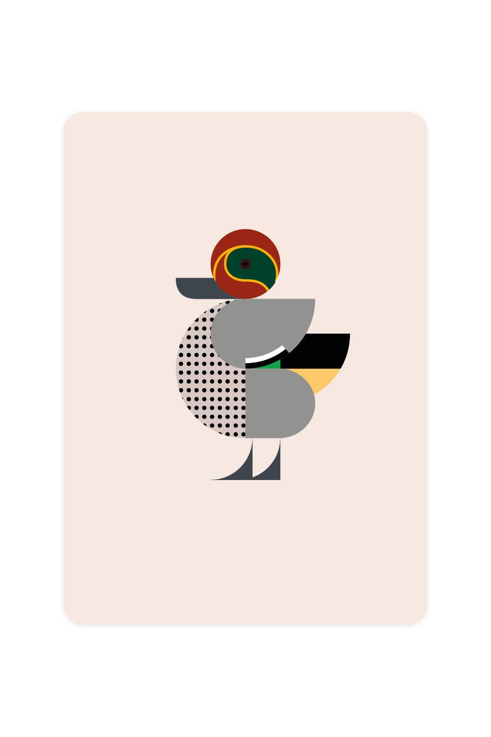 Postcard of a winter mallard duck