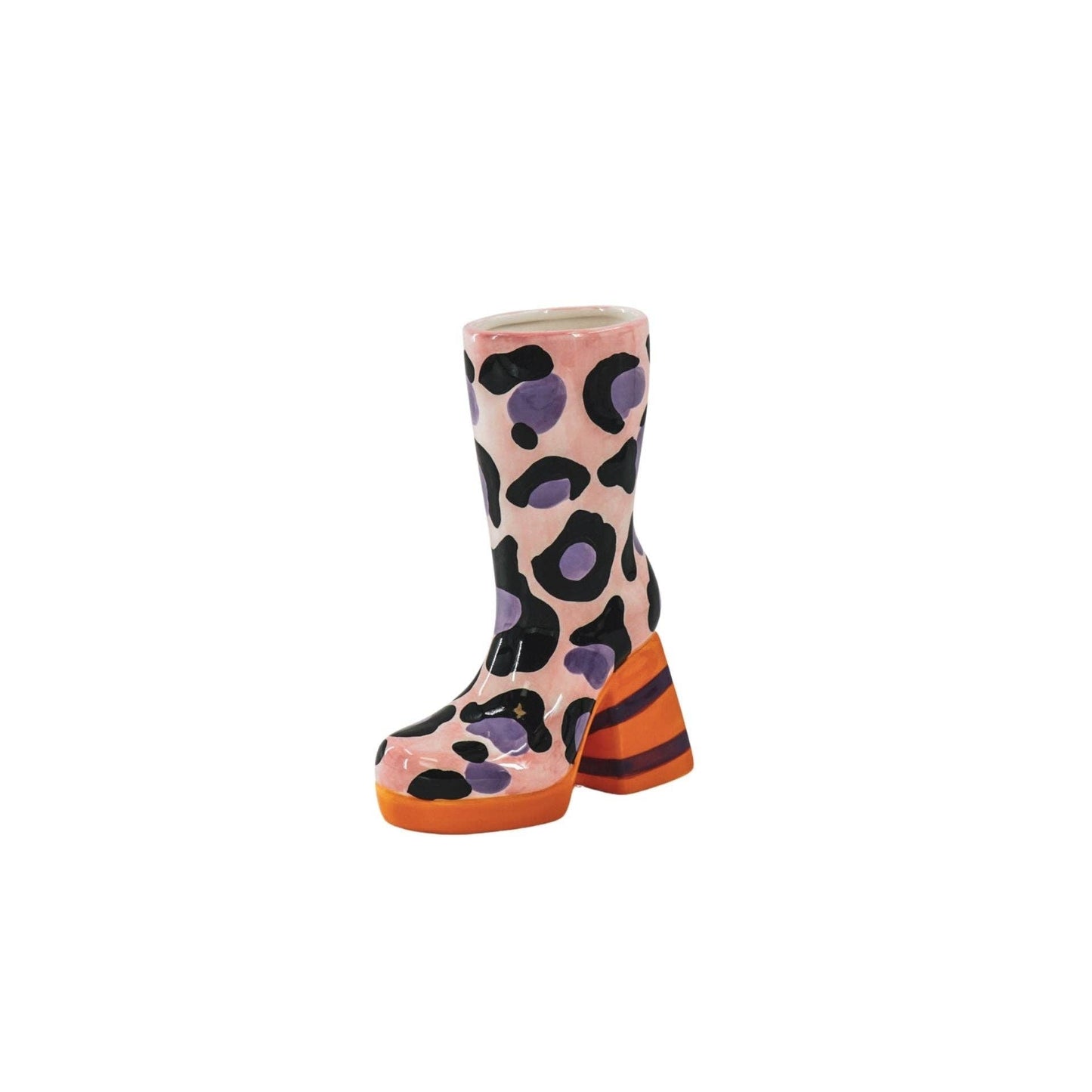Vase Botte Imprimé Léopard- Rose/Orange