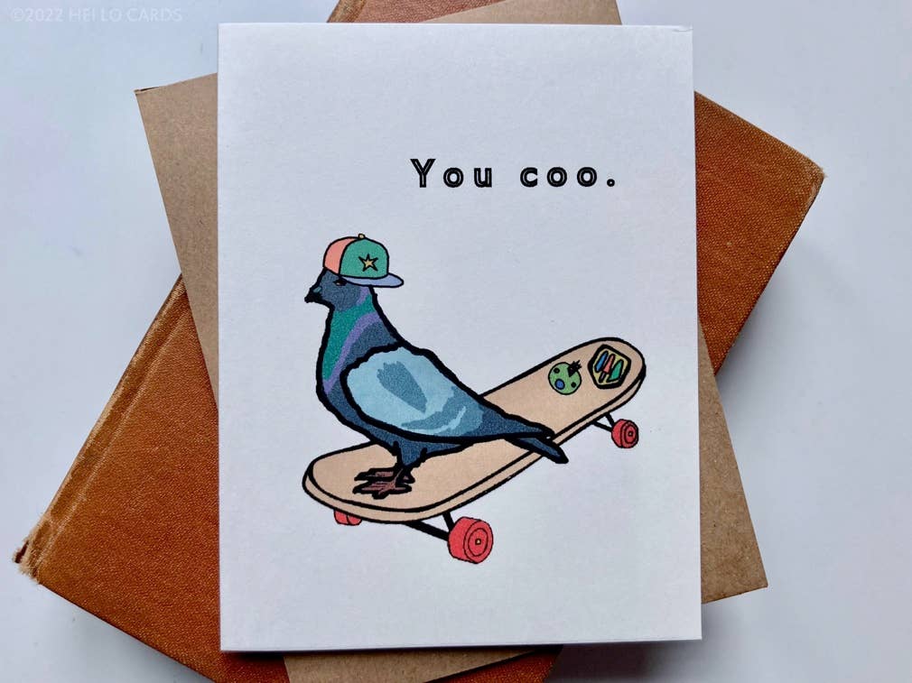 Carte de vœux Pigeon « You Coo. »
