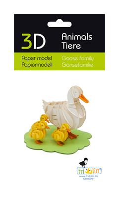 Modèle 3D en papier Famille d’oies