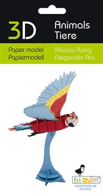 3D Paper Model - Flying Parrot