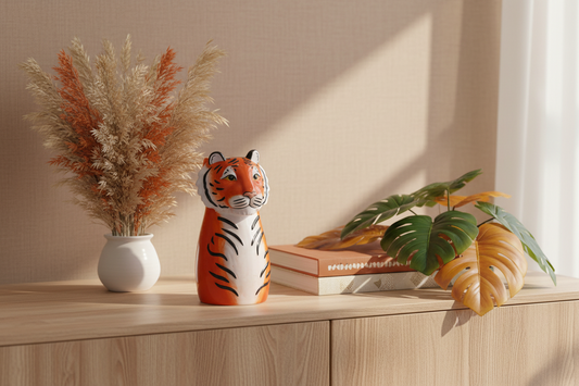 Tiger-shaped vase