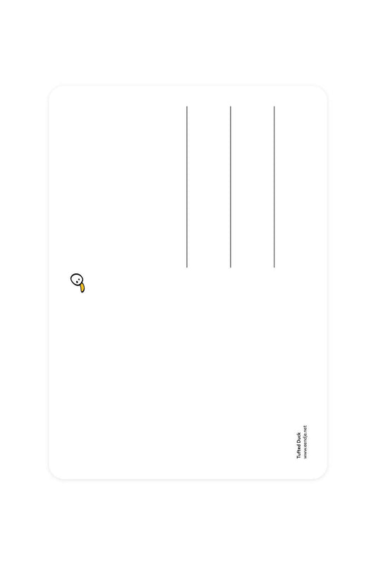 Carte postale avec canard tufté - Lucky Ducky