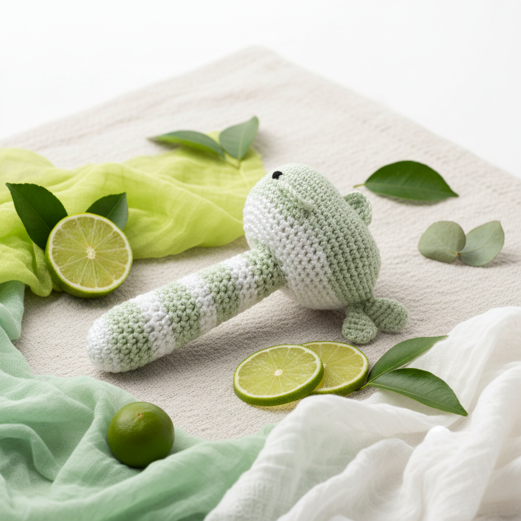 Hochet Baleine - citron vert