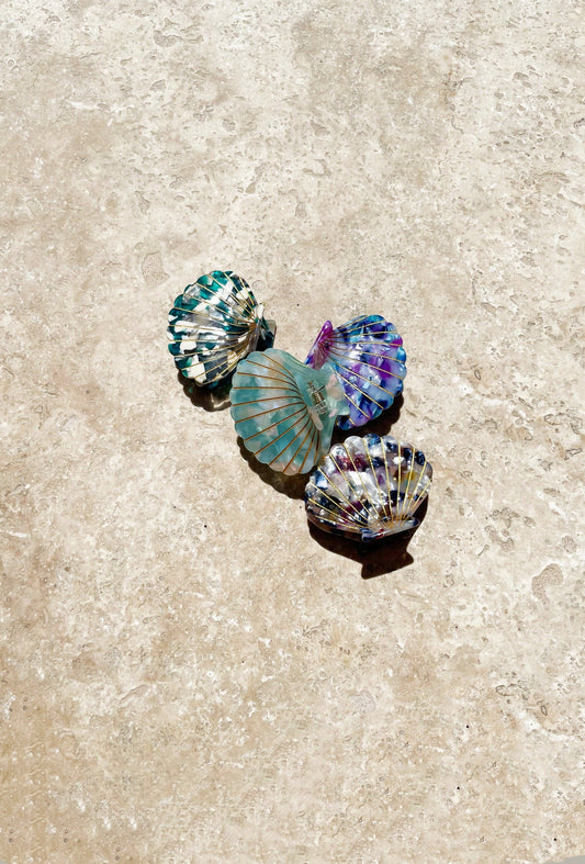 Pince à cheveux Coquillage bleu