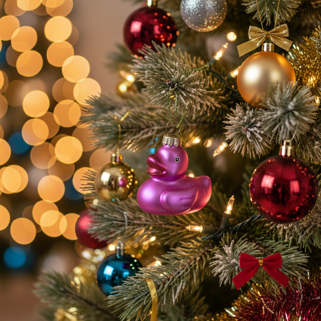 Pink Bath Duck Christmas Ball