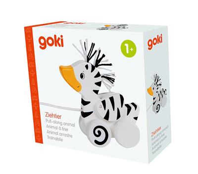 canard zebre en bois a tirer goki