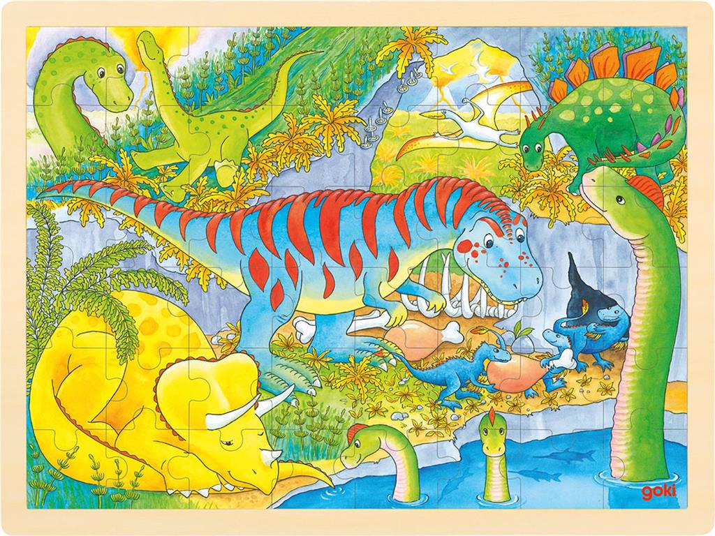 puzzle dinosaures en bois goki 8657724 4013594577243
