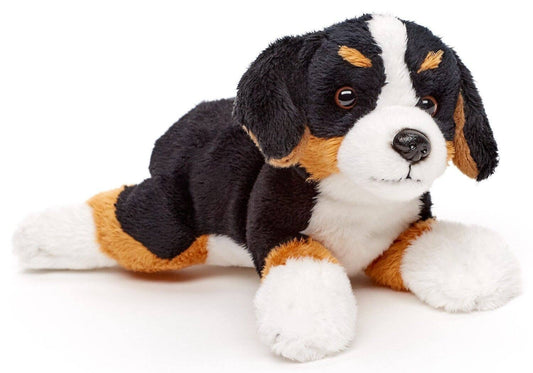 Peluche bouvier bernois allongé