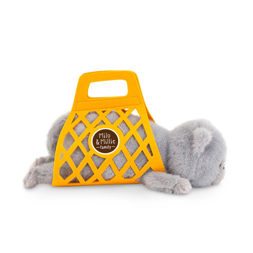 Peluche Milo & Millie, Milo le chat gris (35 cm) - 0+